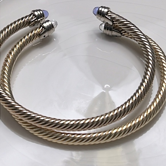 Classic Cable / Cuff / Bracelet / 14k / Gold / Sterling Silver / 2pc - Picture 8 of 11